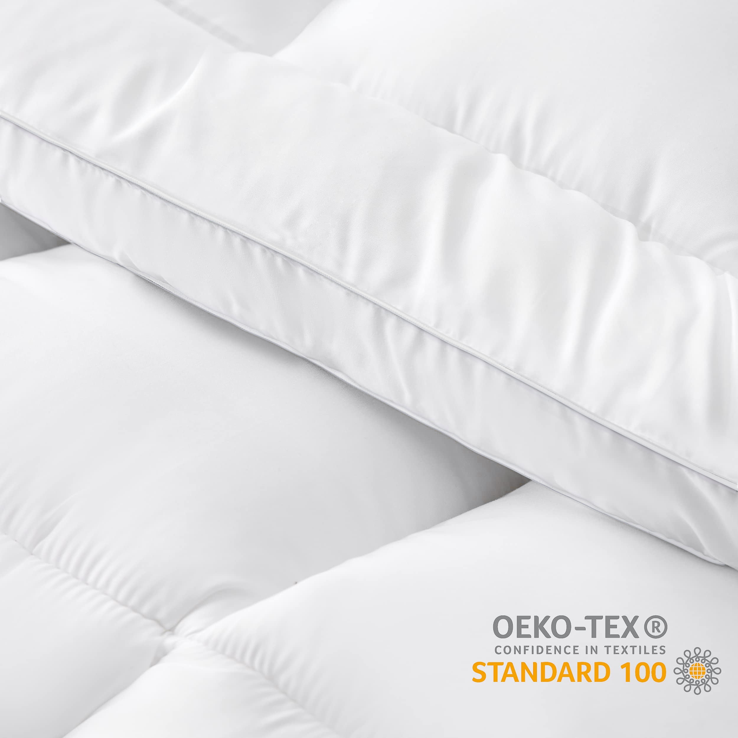 MERITLIFE Waterproof Mattress Pad,400TC 100% Cotton Cooling Mattress Topper  Cover Extra Thick Down Alternative Pillow Top Cooling Bed Topper and Hotel