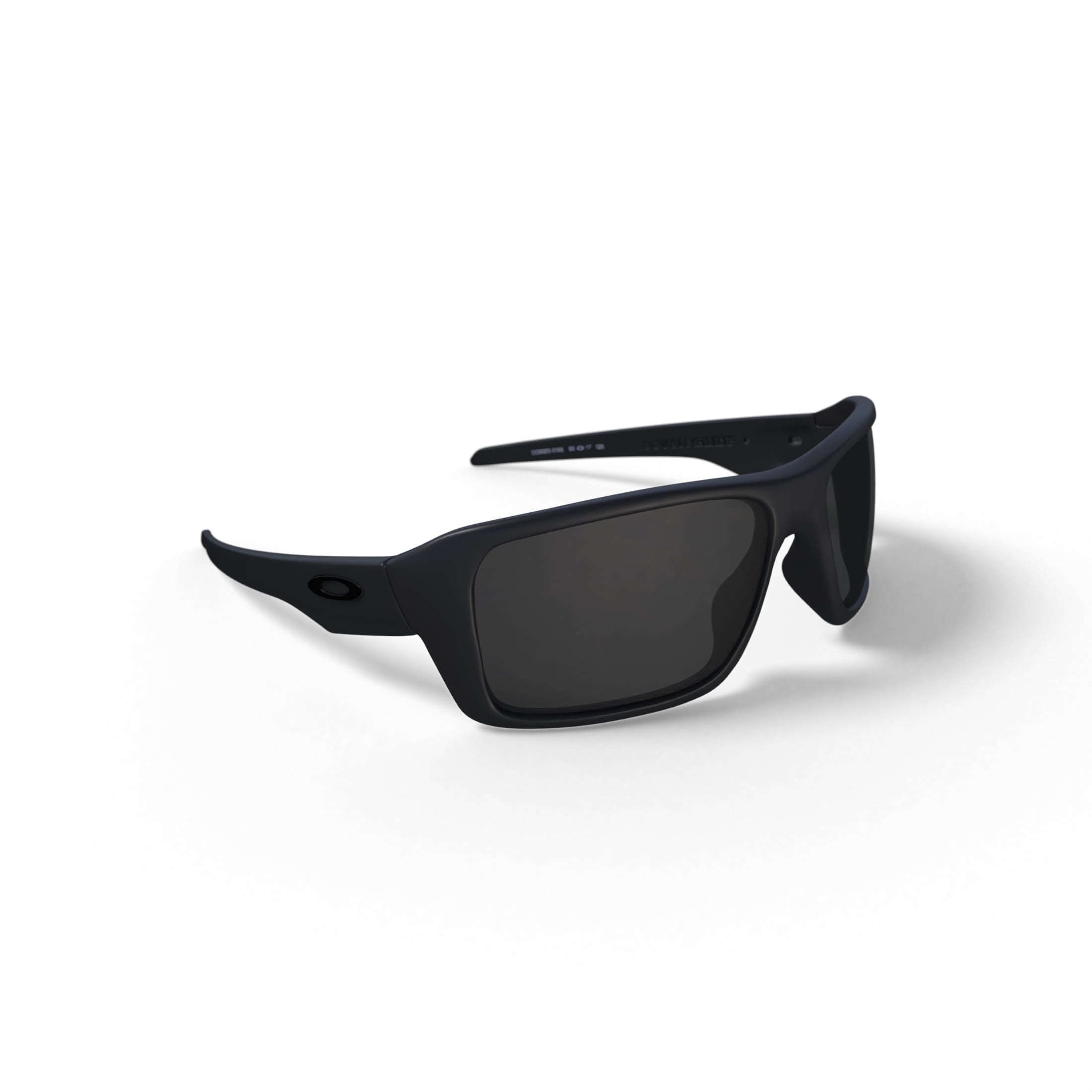 Oakley Double Edge Sunglasses, Rectangular Performance Eyeglasses, Size 66, Matte Black/Dark Grey