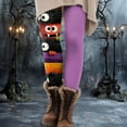 thumbnail image 2 of YDFCWXW Halloween Leggings for Women Tummy Control Monster Pumpkin Printed Stretchy Leggings Yoga Pants Tights (Purple, XL), 2 of 6