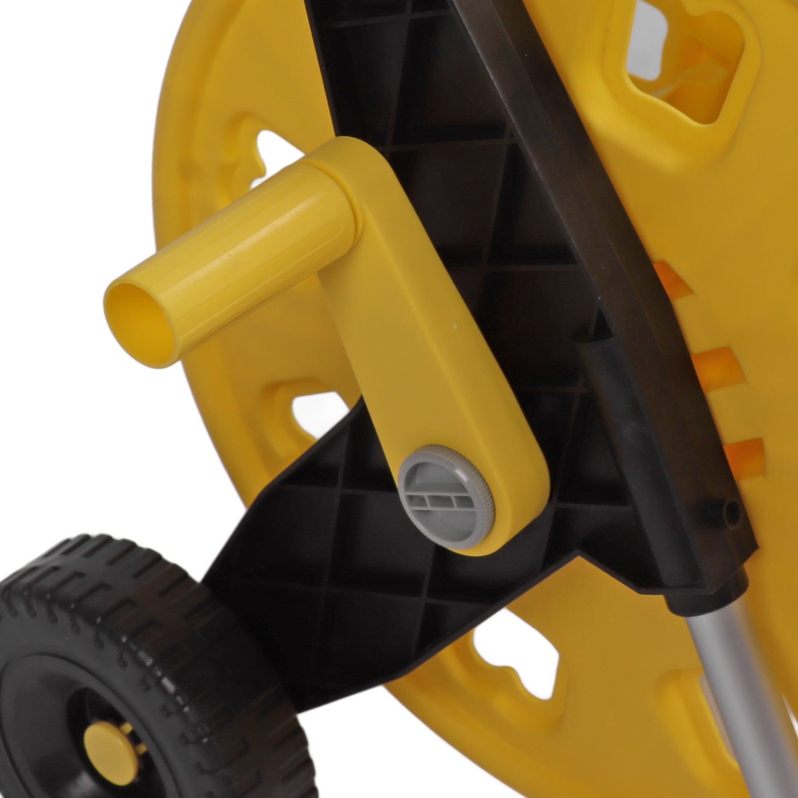 Yajisi Hose Reel Cart with Wheels Heavy Duty Garden Hose Reels for Outside 60m Hose Capacity Manual Push Type Yellow (32.1 x 16.5 x 15.4 inches / 81.5 x 42 x 39 cm)