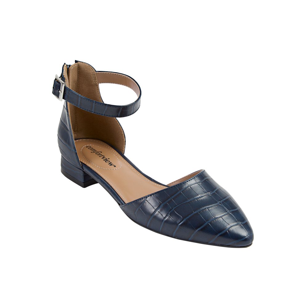 navy blue wide width womens shoes