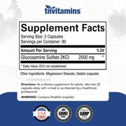 TNVitamins Glucosamine Sulfate Capsules 2000 MG (180 Count) | Joint Support* Supplement for Women & Men | Produced in The USA | Promotes Flexibility & Mobility