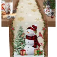 thumbnail image 4 of Caminos de mesa con diseño de árbol de Navidad, muñeco de nieve, decoración de mesa de comedor para cocina, estilo rústico, Navidad, caminos de mesa de lino para decoración de bodas, 4 of 4