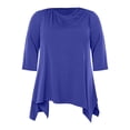 thumbnail image 2 of DuoJiaJ Plus Size Tunic Top For Women 3/4 Sleeve Blouse Purple Gray 3X Clothes Swing Top Crewneck Maternity Loose Fitting Clothing Shirt Women’s Plus Size Long Sleeve T-Shirts Blue, 2 of 4