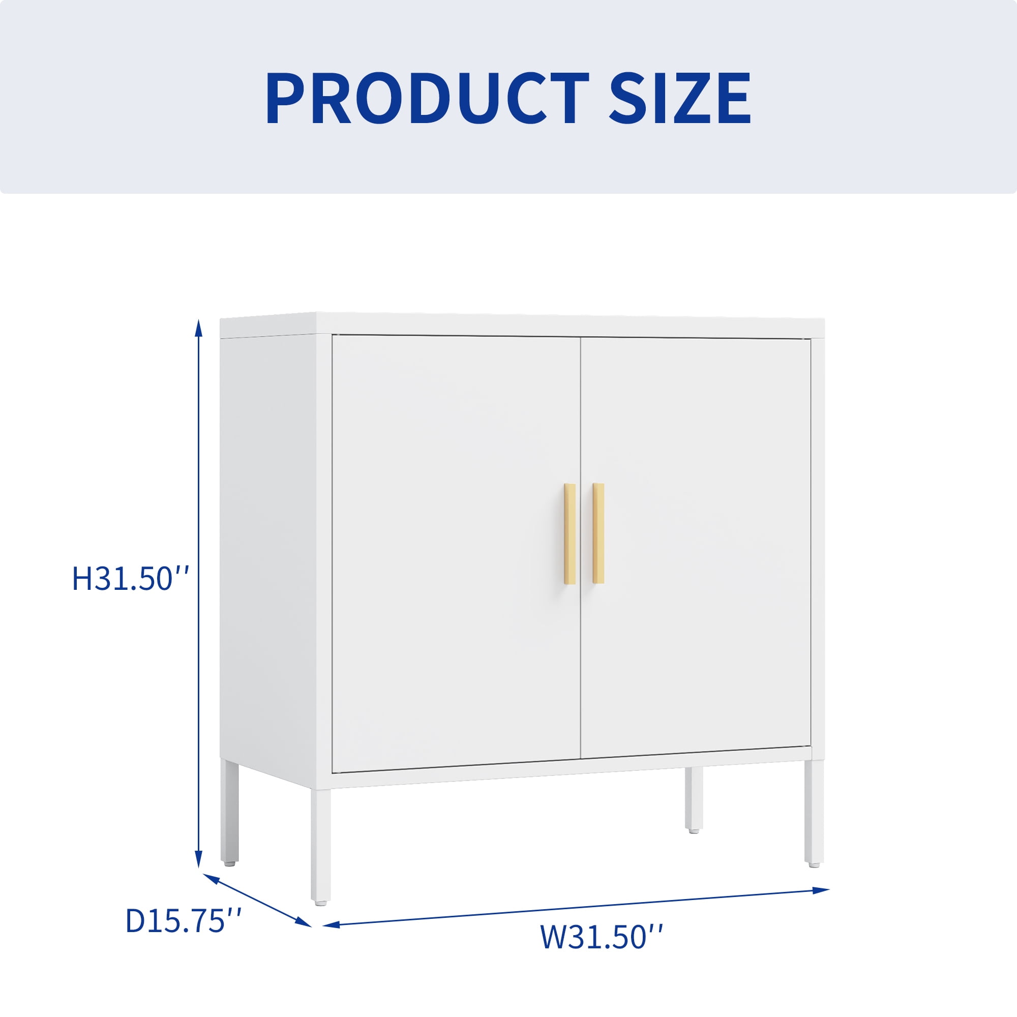 Metal Storage Cabinet with Doors and Adjustable Shelves, Steel Garage Storage Cabinet