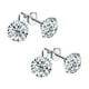 thumbnail image 2 of Aretes de broquel VenDepot 2 Pzas 3mm Plata con cristales de zirconia, 2 of 2