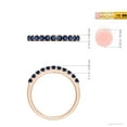 thumbnail image 5 of Angara Natural 0.61 Ct. Blue Sapphire Non Eternity Wedding Band in 14K Rose Gold for Women (Ring Size: 12), 5 of 10