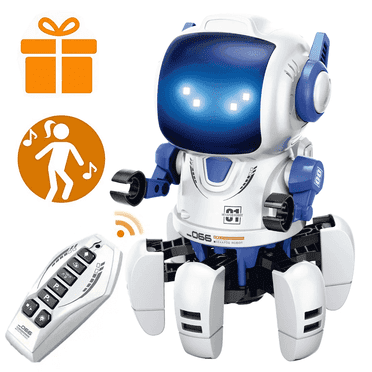 Lvelia RC Robot Toy for Kids,Intelligent Programmable Remote Control Walking Dancing Smart Robot with Auto-Demonstration, Gift for 3  Years Old Boys Girls