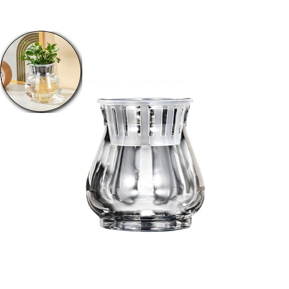 VQPeo Transparent Flower Pots, Breakproof Plastic Vase, Hydroponic Planter for Living Room Decor and Office Arrangements