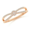 thumbnail image 2 of ANGARA Natural Diamond Cluster Split Shank Promise Ring in 14K Rose Gold for Women (Size-1.6mm| Color-H| Clarity-SI2) | April Birthstone, Anniversary, Jewelry Gift for Women | Natural Diamond Ring, 2 of 10