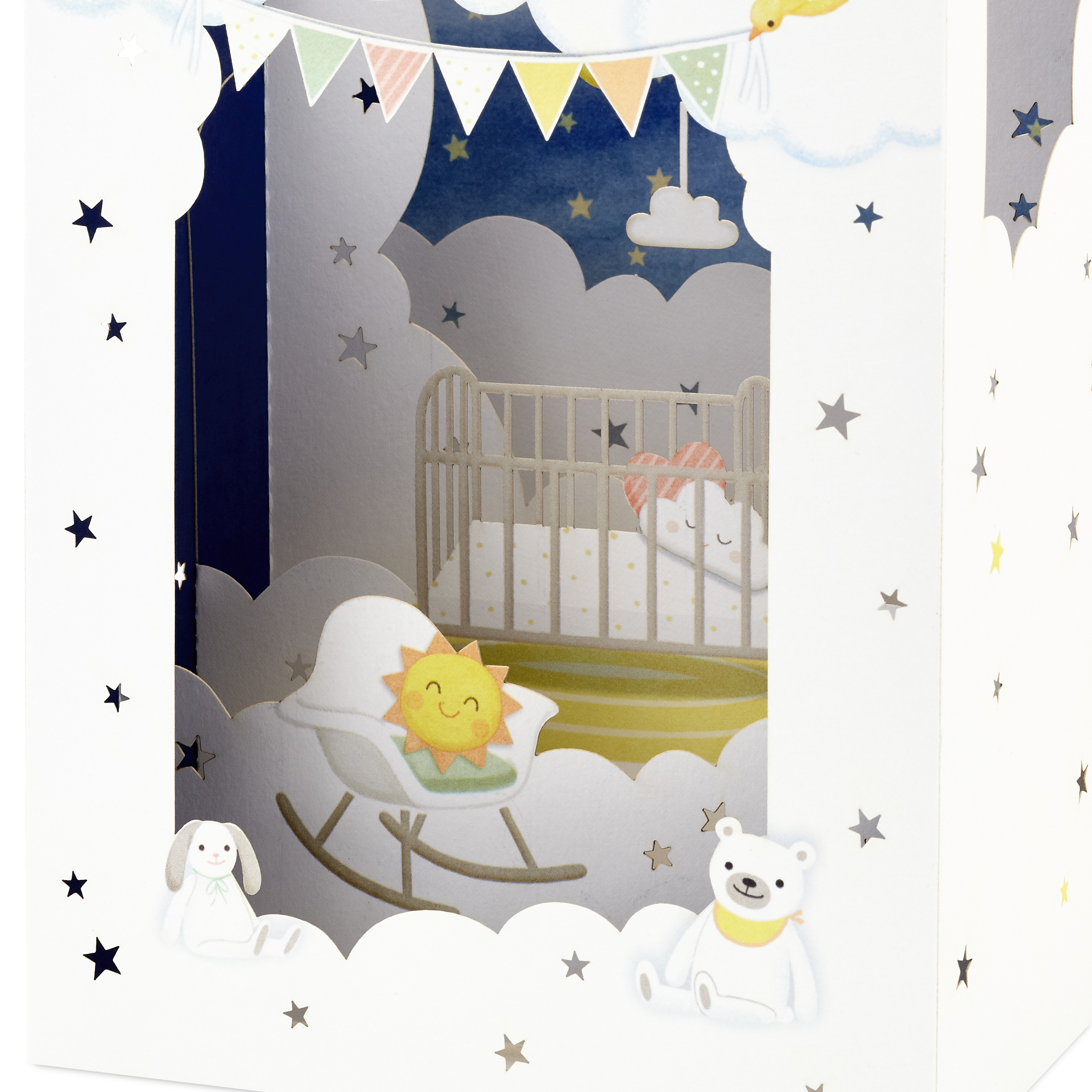 Hallmark Paper Wonder Pop Up Baby Shower Card (Cloud Nursery)