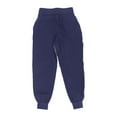 thumbnail image 4 of Pantalones deportivos para correr, poliéster, secado rápido, transpirables, con cordón, para entrenamiento físico, azul marino, XL, 4 of 14