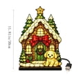 thumbnail image 7 of Stained Glass Style Snow House Lamp, Vintage Christmas Acrylic 3D Animal Night Light for Home Office Bedroom Living Room Desk Decor, 7 of 7