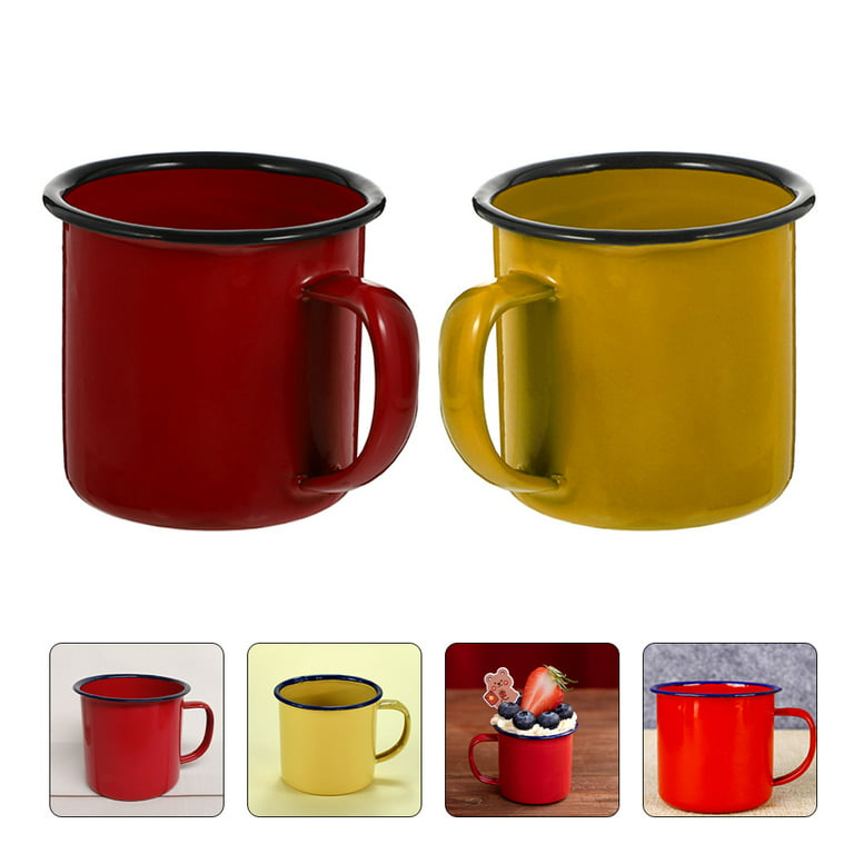 Homemaxs Mug Camping Cup Coffee Metal Enamel Water Mugs Vintage