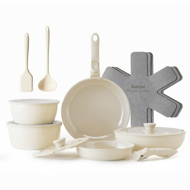 Juego de utensilios de cocina Redchef Ceramic Antiadherente de 16 piezas con mango desmontable