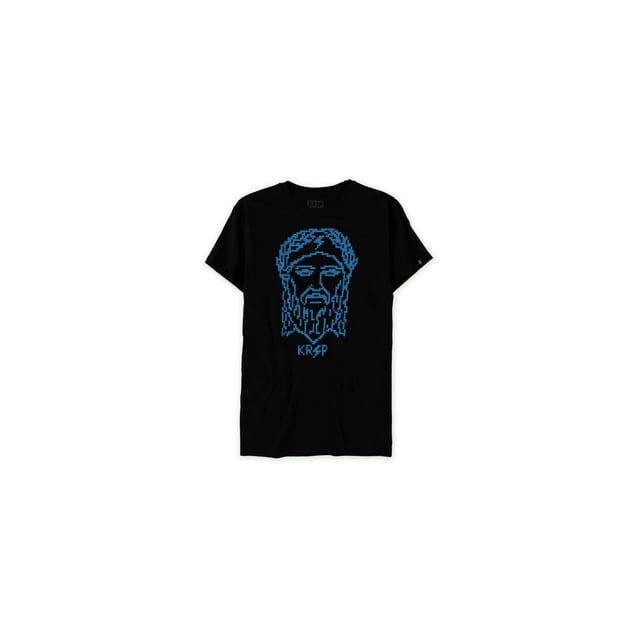 Camiseta gráfica Zeus KRSP de 8 bits para hombre negra grande