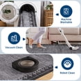 thumbnail image 3 of HIWEAVER Modern Geometric Bordered Non Slip Runner Washable 2' x 6' Throw Rug for Hallway Enterway Neutral Indoor Black/Gray Carpet, 3 of 6