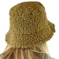 thumbnail image 4 of C.C Women's Winter Faux Fur Teddy Style Fisherman Bucket Hat, Taupe, 4 of 4
