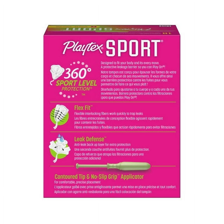 Playtex Sport Plastic Tampons, Unscented, Regular, 18 Ct 