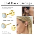 thumbnail image 5 of 8Pairs Hypoallergenic Flat Back Stud Earrings for Women Men Ball Opal Cubic ZirconiaScrew Back Cartilage Earrings, 5 of 9