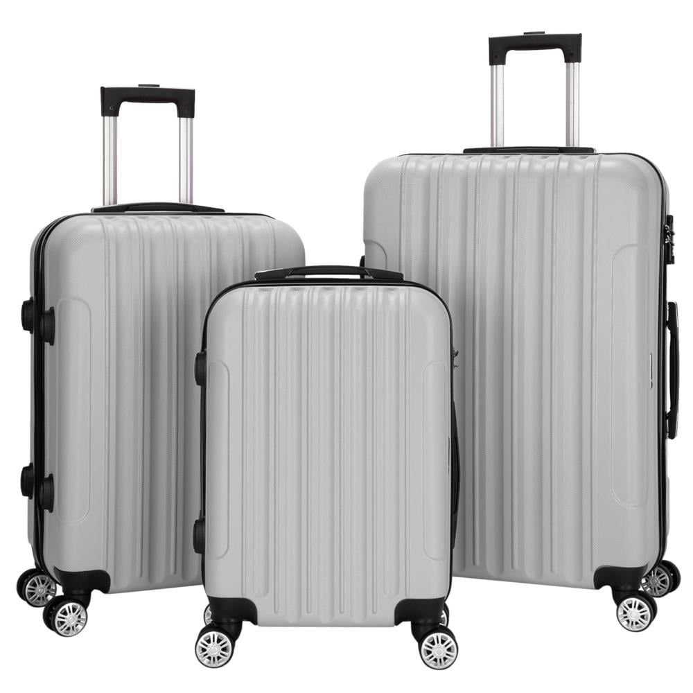 Zimtown 3PCS Luggage Travel Set Bags ABS Trolley Hard Shell Suitcase W ...
