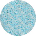 thumbnail image 2 of Addison Rugs Dream Shag Premium Machine Washable Transitional Dot Arches Aqua Round Rug, 8' x 8', 2 of 8