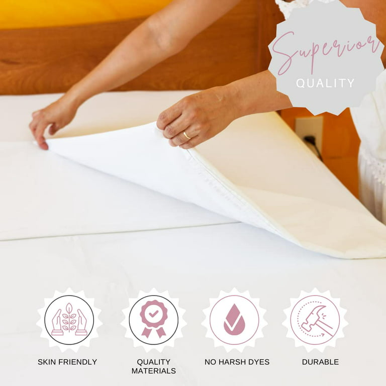Superity Linen Cotton Flat Sheet White - Only Quality Fabrics Used