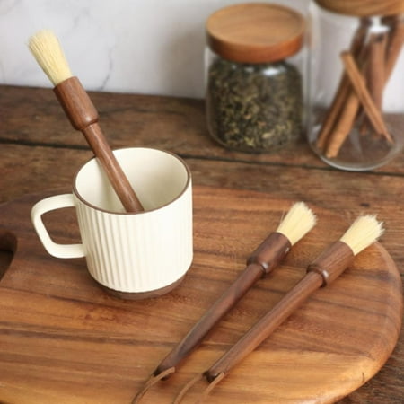 

3pcs Coffee Grinder Cleaning Brush Heavy Wood Handle & Natural Bristles Wood Dusting Espresso brush Accessories for Bean Grain Coffee Tool Barista Home Kitchen