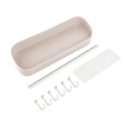 thumbnail image 3 of With Hook Rack Storage Rack Free Punching Towel Rack Wall-Mounted Storage Rack(Apricot), 3 of 7
