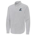 thumbnail image 2 of Men's Antigua Gray Miami Marlins Porter Woven Long Sleeve Button-Down Shirt, 2 of 3