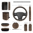 thumbnail image 4 of XYZCANDO Leopard Print Car Seat Cover Keychain Lipstick Cover Center Mirror Cover Car Trash Can Coasters Steering Wheel Cover Seat Belt Cover Universal Car Accessories Decoration Suitable for Men, 4 of 5