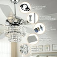 thumbnail image 3 of Parrot Uncle 52" Modern Crystal Ceiling Fan with Light and Remote, Chrome Chandelier Fan, 3 of 16