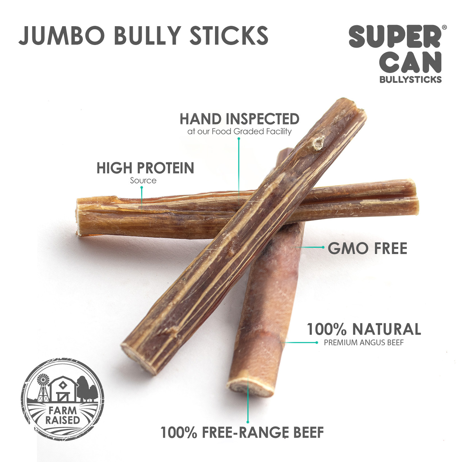 SuperCan BullySticks BLL-6-JM-10 6 in. Jumbo - 10 Piece