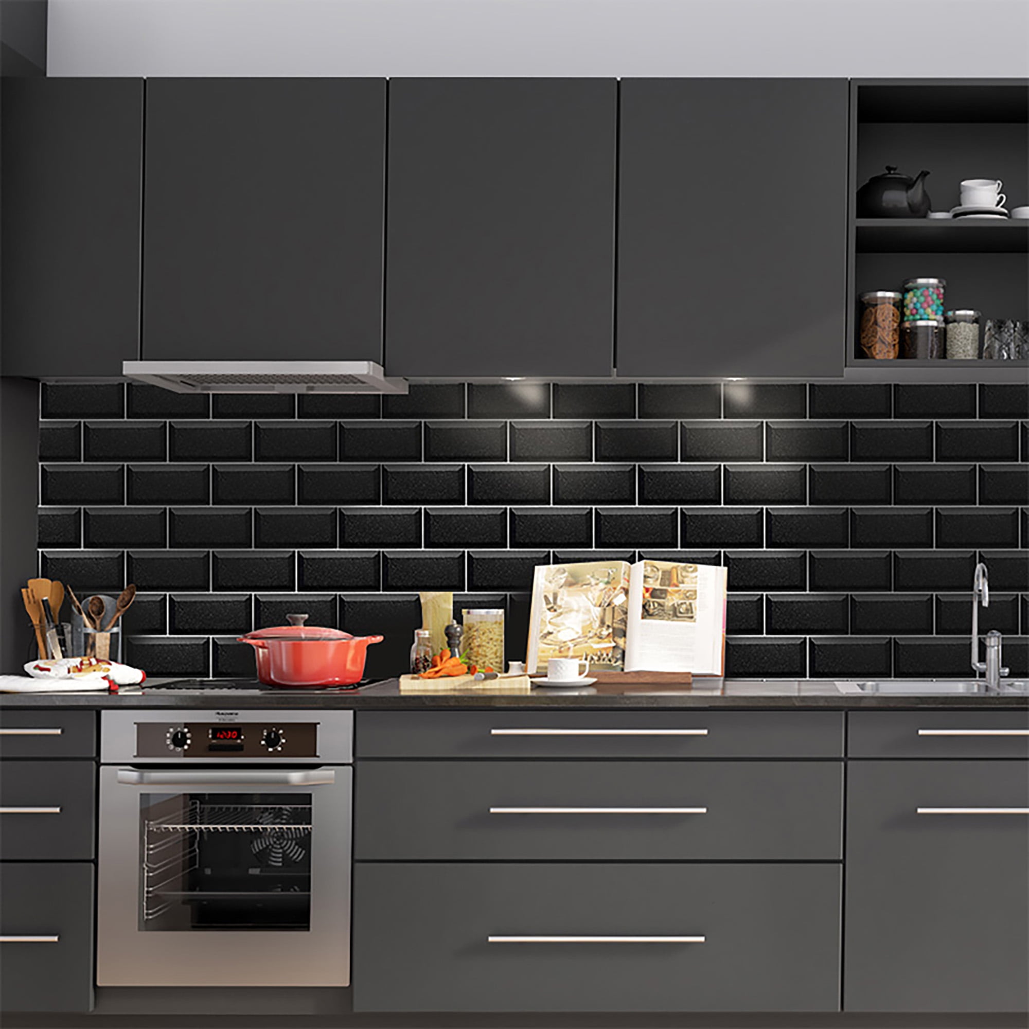 Self Adhesive Mosaic Tile Sticker Kitchen Bathroom Wall Sticker Decor 10X20CM US