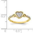 thumbnail image 3 of Primal Gold 10 Karat Yellow Gold Cubic Zirconia Fancy Heart Ring, 3 of 7