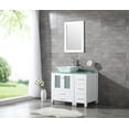 thumbnail image 5 of Wonline 36" Square Ceramic Sink Bathroom Vanity Cabinet Solid Wood Modern Design w/Mirror, 5 of 5
