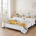 thumbnail image 2 of Twin XL Quilt Set 68''x98'', White Daisy Lightweight Bedspread Coverlet Set with 2 Pillow Shams, Spring Floral Elegant Farmhouse Botanical Bees Breathable All Season Quilt Bedding for Dorm/Guest Room, 2 of 9