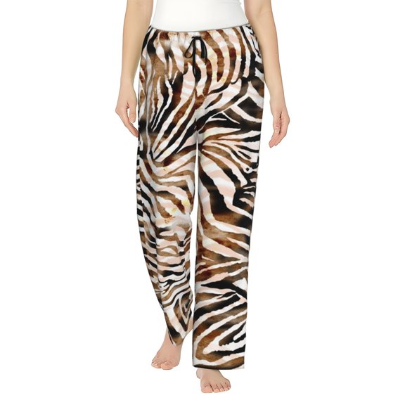 Xecao Watercolor Zebra Print Women's Straight Lounge Pajama Pants,The Epitome of Relaxed Sleepwear-