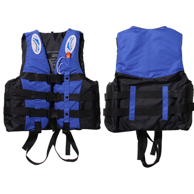 Kuymtek Chaleco Chaqueta Poliéster para Adultos Con Silbato para Nadar en Bote (azul XXL)