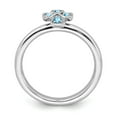 thumbnail image 2 of 925 Sterling Silver Stackable Expressions Rhodium Blue Topaz Cross Ring Size: 10; for Adults and Teens; for Women and Men, 2 of 5