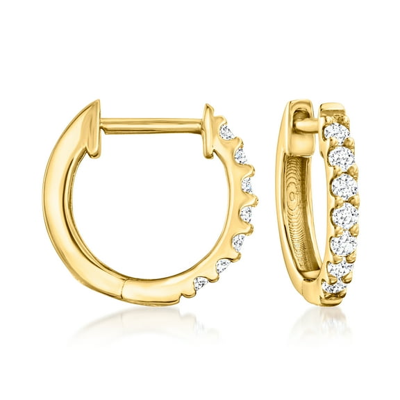 Ross-Simons 0.15 ct. t.w. Lab-Grown Diamond Hoop Earrings in 18kt Gold Over Sterling, Women's, Adult