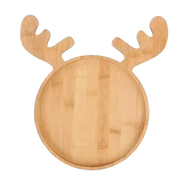 Christmas Decorative Plate Xmas Decor Holiday Wood Serving Tray Decorations Elk