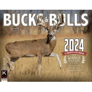 2024 Monster Bucks & Bulls Signature Series Wall Calendar 16-Month X-Large Size 14x22, Best Whitetail Deer | Mule Deer Buck | Elk Calendar by The KING Company-Monster Calendars