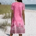 thumbnail image 5 of YMNXA Womens Summer Dress Short Sleeve Round Neck Floral Print Comfortable Stylish Loose Fit Dresses For Everyday Wear And Party,Pink,Xxxxl, 5 of 5