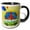 Black/White, variant on 3drose, the 60s Peace,love,flower Power Van and Peace Sign Art, 11oz Two-tone Yellow Mug