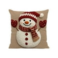 thumbnail image 2 of Litrail Christmas Throw Pillow Cover 45x45cm (17.7in) - Washable Polyester Multicolor Holiday Decor for Home Sofa, 2 of 6