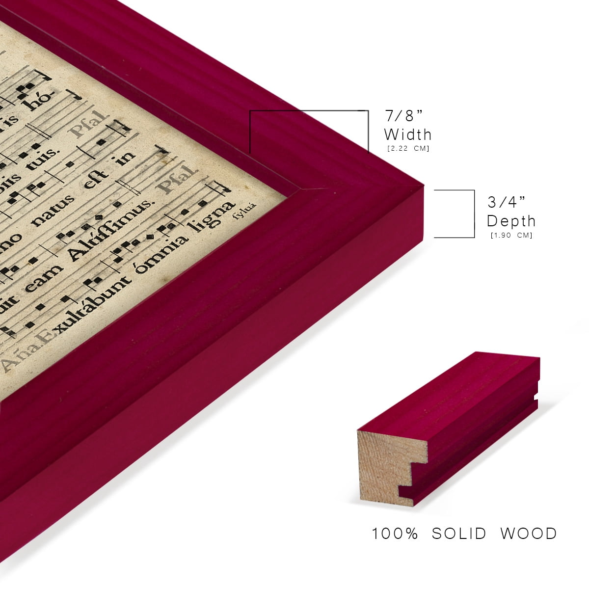 Vellum Songbook II -Framed Print w/glass-Cherry Red
