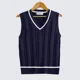 thumbnail image 5 of Ropa de hombre Suéter de punto sin mangas Chaleco masculino Chaleco rojo a rayas Moda coreana Invierno 2024 Otoño Moda Prendas de punto Tendencia A, 5 of 5