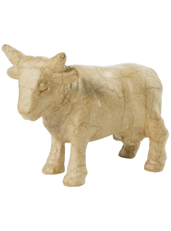 Decopatch Papier-Mache Small Animal Figurines - 4 1/2 to 5" - Cow