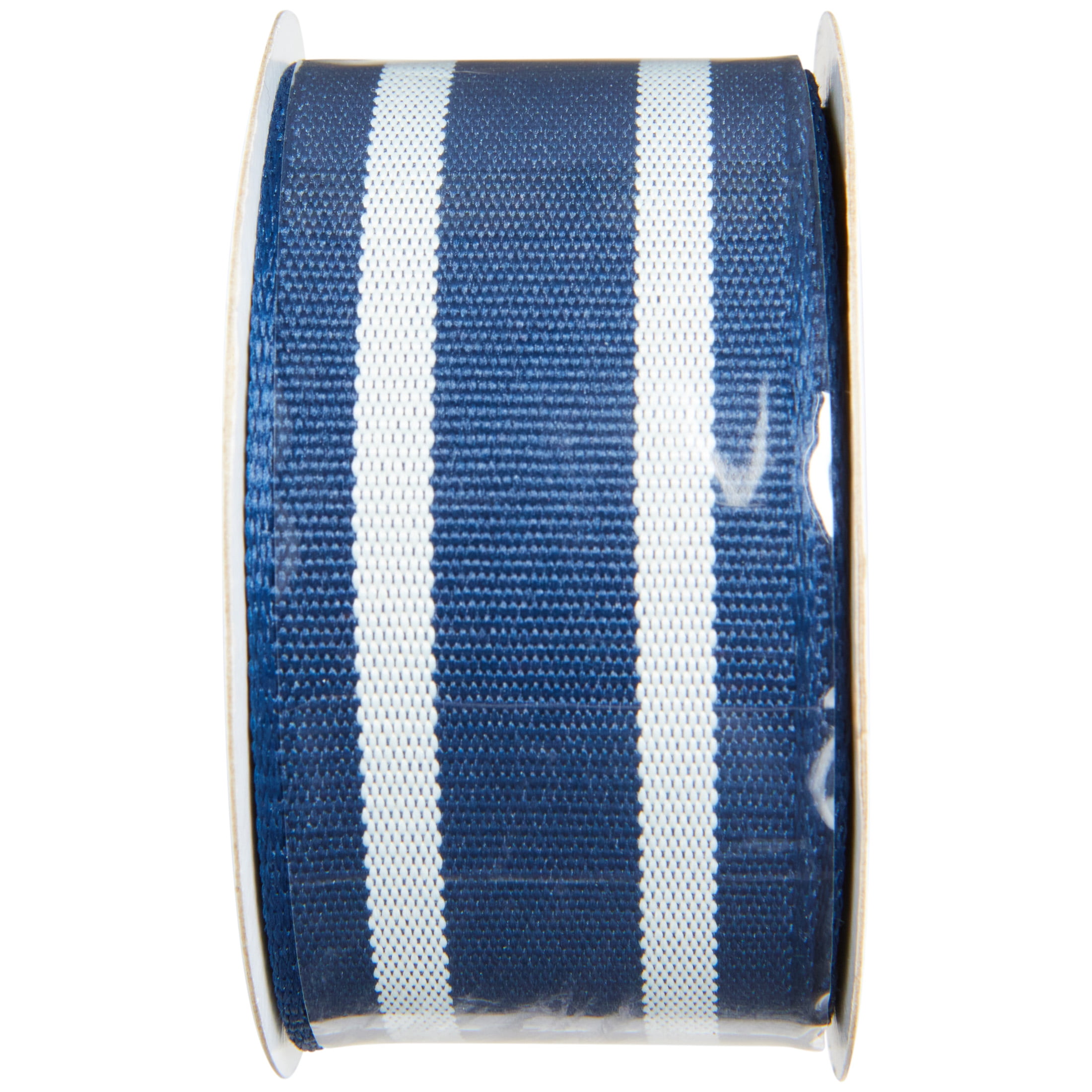 Hillfolk 1.5 Stripes Cream/Blue 9ft Ribbon for Crafts and Gifting